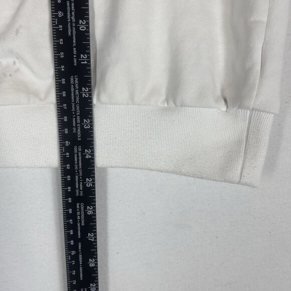 BKYS Embroidered Teddy Bear Anonymous Sweatshirt Mens Medium L/S White STAINED - Picture 13 of 15